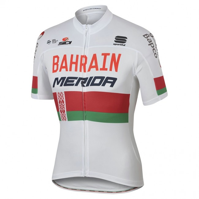 BAHRAIN-MERIDA Weiß Russian Meister Radtrikot Kurzarm 2017 555QLJD BAHRAIN-MERIDA Weiß Russian Meister Radtrikot Kurzarm 2017 555QLJD