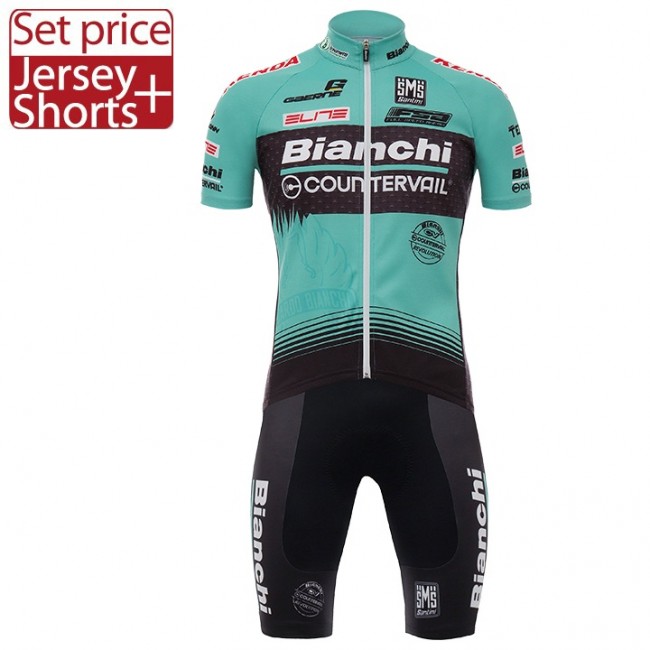2017 Bianchi Countervail Fahrradbekleidung Satz Radtrikot Kurzarm+Kurz Radhose 973KYFQ 2017 Bianchi Countervail Fahrradbekleidung Satz Radtrikot Kurzarm+Kurz Radhose 973KYFQ