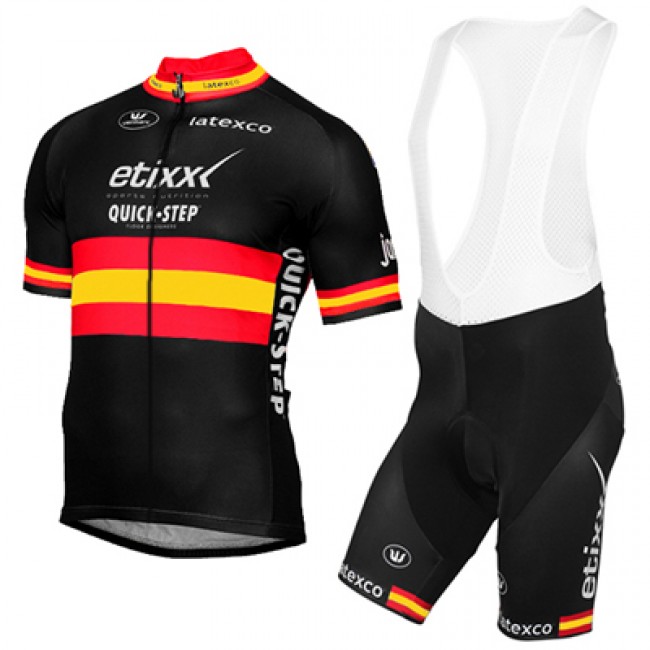 ETIXX-QUICK STEP 2017 Schwarz Rot Gelb Fahrradbekleidung Satz Radtrikot Kurzarm+Kurz Trägerhose 174UTVU ETIXX-QUICK STEP 2017 Schwarz Rot Gelb Fahrradbekleidung Satz Radtrikot Kurzarm+Kurz Trägerhose 174UTVU