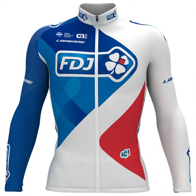 FDJ Pro 2017 Weiß Radtrikot Langarm 341VRPM FDJ Pro 2017 Weiß Radtrikot Langarm 341VRPM