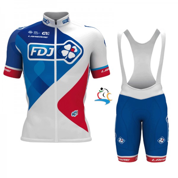 FDJ Pro 2017 Fahrradbekleidung Satz Radtrikot Kurzarm+Kurz Trägerhose 429FDMJ FDJ Pro 2017 Fahrradbekleidung Satz Radtrikot Kurzarm+Kurz Trägerhose 429FDMJ
