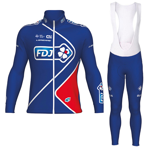FDJ Pro 2017 Blau Fahrradbekleidung Satz Radtrikot Langarm+Lang Trägerhose 764KMNF FDJ Pro 2017 Blau Fahrradbekleidung Satz Radtrikot Langarm+Lang Trägerhose 764KMNF