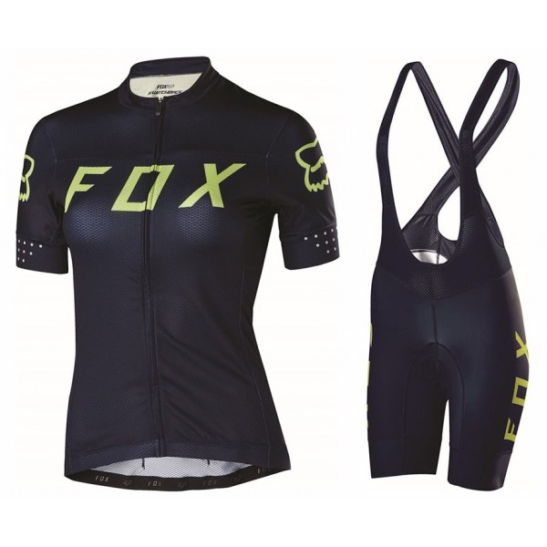 2017 Team FOX Damen Schwarz Gelb Fahrradbekleidung Satz Radtrikot Kurzarm+Kurz Trägerhose 333SGAW 2017 Team FOX Damen Schwarz Gelb Fahrradbekleidung Satz Radtrikot Kurzarm+Kurz Trägerhose 333SGAW