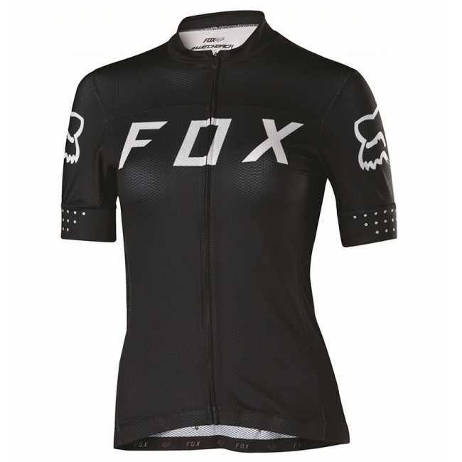 2017 Team FOX Damen Schwarz Weiß Radtrikot Kurzarm 715CCJL 2017 Team FOX Damen Schwarz Weiß Radtrikot Kurzarm 715CCJL