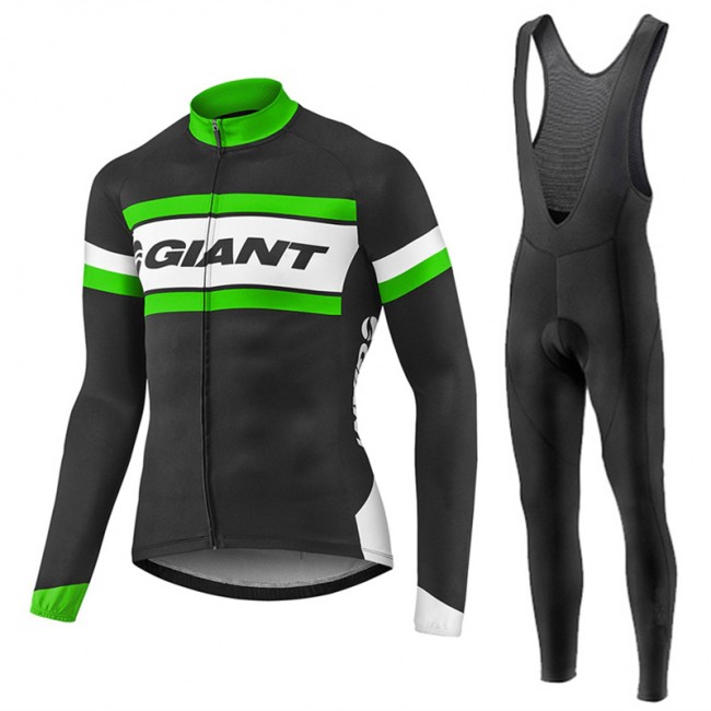 2017 Giant Grün Schwarz Fahrradbekleidung Satz Radtrikot Langarm+Lang Trägerhose 221KPDC 2017 Giant Grün Schwarz Fahrradbekleidung Satz Radtrikot Langarm+Lang Trägerhose 221KPDC