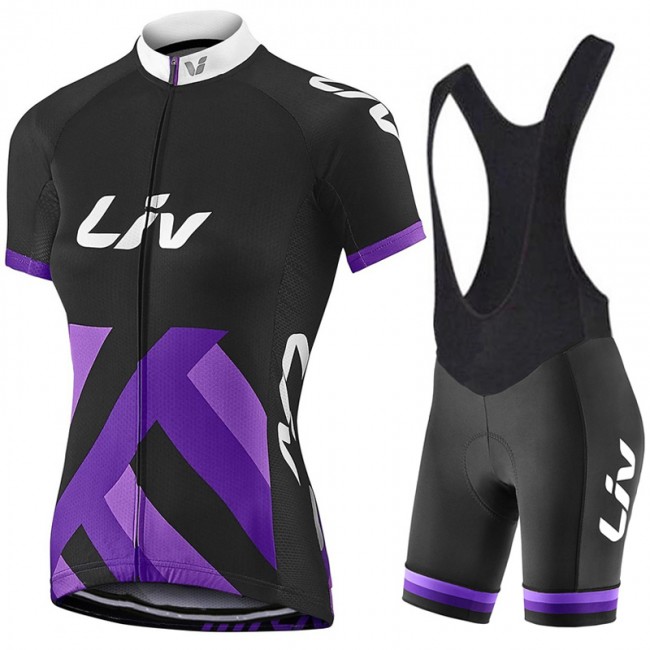 2017 Liv Damen Schwarz-lila Fahrradbekleidung Satz Radtrikot Kurzarm+Kurz Trägerhose 02 634VRXQ 2017 Liv Damen Schwarz-lila Fahrradbekleidung Satz Radtrikot Kurzarm+Kurz Trägerhose 02 634VRXQ