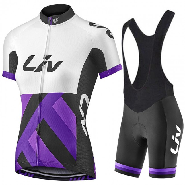 2017 Liv Damen Weiß-lila Fahrradbekleidung Satz Radtrikot Kurzarm+Kurz Trägerhose 822CRLA 2017 Liv Damen Weiß-lila Fahrradbekleidung Satz Radtrikot Kurzarm+Kurz Trägerhose 822CRLA