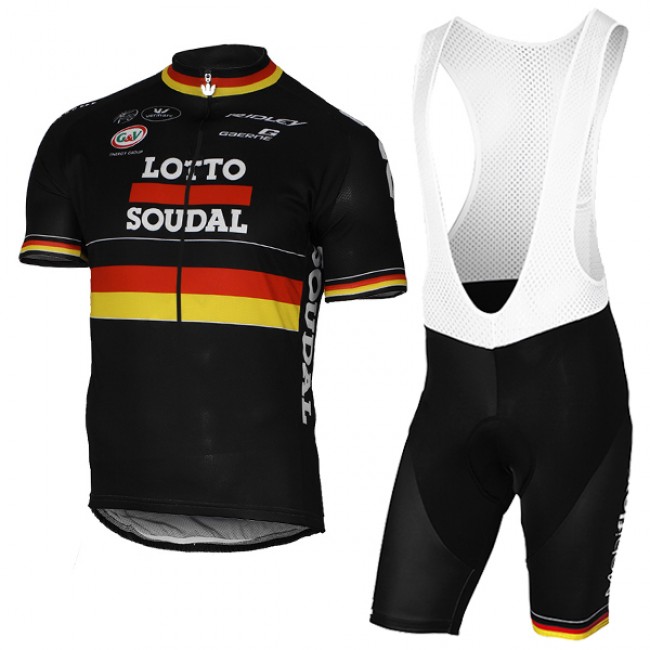 2017 LOTTO SOUDAL Germany Schwarz Fahrradbekleidung Satz Radtrikot Kurzarm+Kurz Trägerhose 790LKTX 2017 LOTTO SOUDAL Germany Schwarz Fahrradbekleidung Satz Radtrikot Kurzarm+Kurz Trägerhose 790LKTX