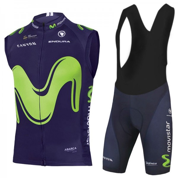 2017 Movistar ärmelloses Trikot+Kurz Trägerhose 805PSWU 2017 Movistar ärmelloses Trikot+Kurz Trägerhose 805PSWU