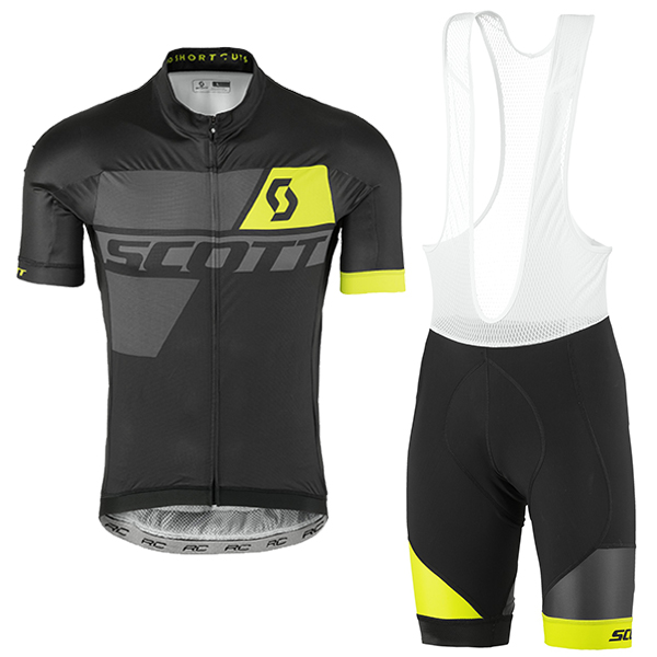 2017 Scott Schwarz Gelb Fahrradbekleidung Satz Radtrikot Kurzarm+Kurz Trägerhose 211HJGT 2017 Scott Schwarz Gelb Fahrradbekleidung Satz Radtrikot Kurzarm+Kurz Trägerhose 211HJGT