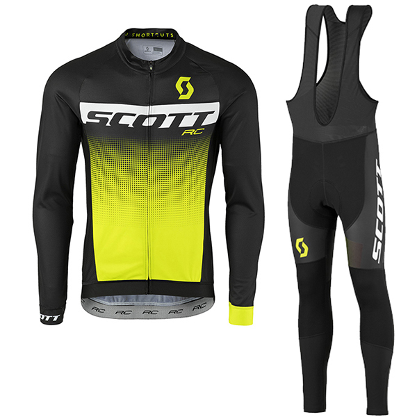 2017 Scott Rc Schwarz Weiß Gelb Fahrradbekleidung Satz Radtrikot Langarm+Lang Trägerhose 228FVTN 2017 Scott Rc Schwarz Weiß Gelb Fahrradbekleidung Satz Radtrikot Langarm+Lang Trägerhose 228FVTN