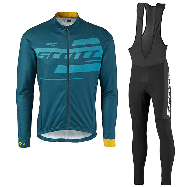 2017 Scott Rc Blau Fahrradbekleidung Satz Radtrikot Langarm+Lang Trägerhose 385RZBE 2017 Scott Rc Blau Fahrradbekleidung Satz Radtrikot Langarm+Lang Trägerhose 385RZBE