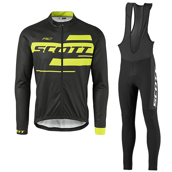 2017 Scott Rc Schwarz-Gelb Fahrradbekleidung Satz Radtrikot Langarm+Lang Trägerhose 425RCFU 2017 Scott Rc Schwarz-Gelb Fahrradbekleidung Satz Radtrikot Langarm+Lang Trägerhose 425RCFU