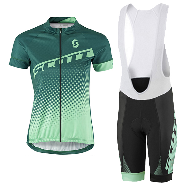 2017 Scott Damen Grün Fahrradbekleidung Satz Radtrikot Kurzarm+Kurz Trägerhose 445MUIS 2017 Scott Damen Grün Fahrradbekleidung Satz Radtrikot Kurzarm+Kurz Trägerhose 445MUIS
