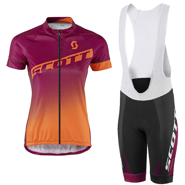 2017 Scott Damen orange violett Fahrradbekleidung Satz Radtrikot Kurzarm+Kurz Trägerhose 762AFJG 2017 Scott Damen orange violett Fahrradbekleidung Satz Radtrikot Kurzarm+Kurz Trägerhose 762AFJG