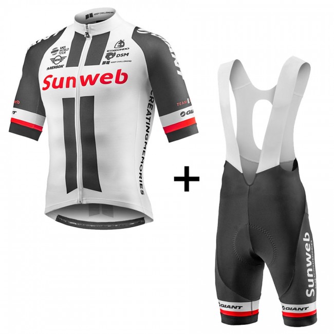 2017 Sunweb Pro Weiß Fahrradbekleidung Satz Radtrikot Kurzarm+Kurz Trägerhose 163GXNM 2017 Sunweb Pro Weiß Fahrradbekleidung Satz Radtrikot Kurzarm+Kurz Trägerhose 163GXNM