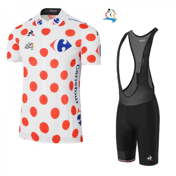 2017 Tour de France Polka Dot Fahrradbekleidung Satz Radtrikot Kurzarm+Kurz Trägerhose Schwarz 553KCJG 2017 Tour de France Polka Dot Fahrradbekleidung Satz Radtrikot Kurzarm+Kurz Trägerhose Schwarz 553KCJG
